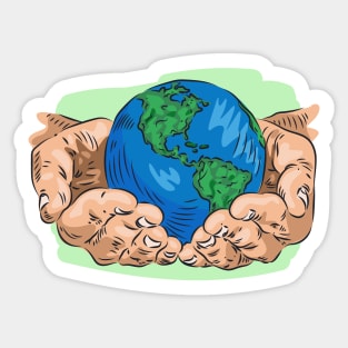 Mother Earth Day Illustration Sticker